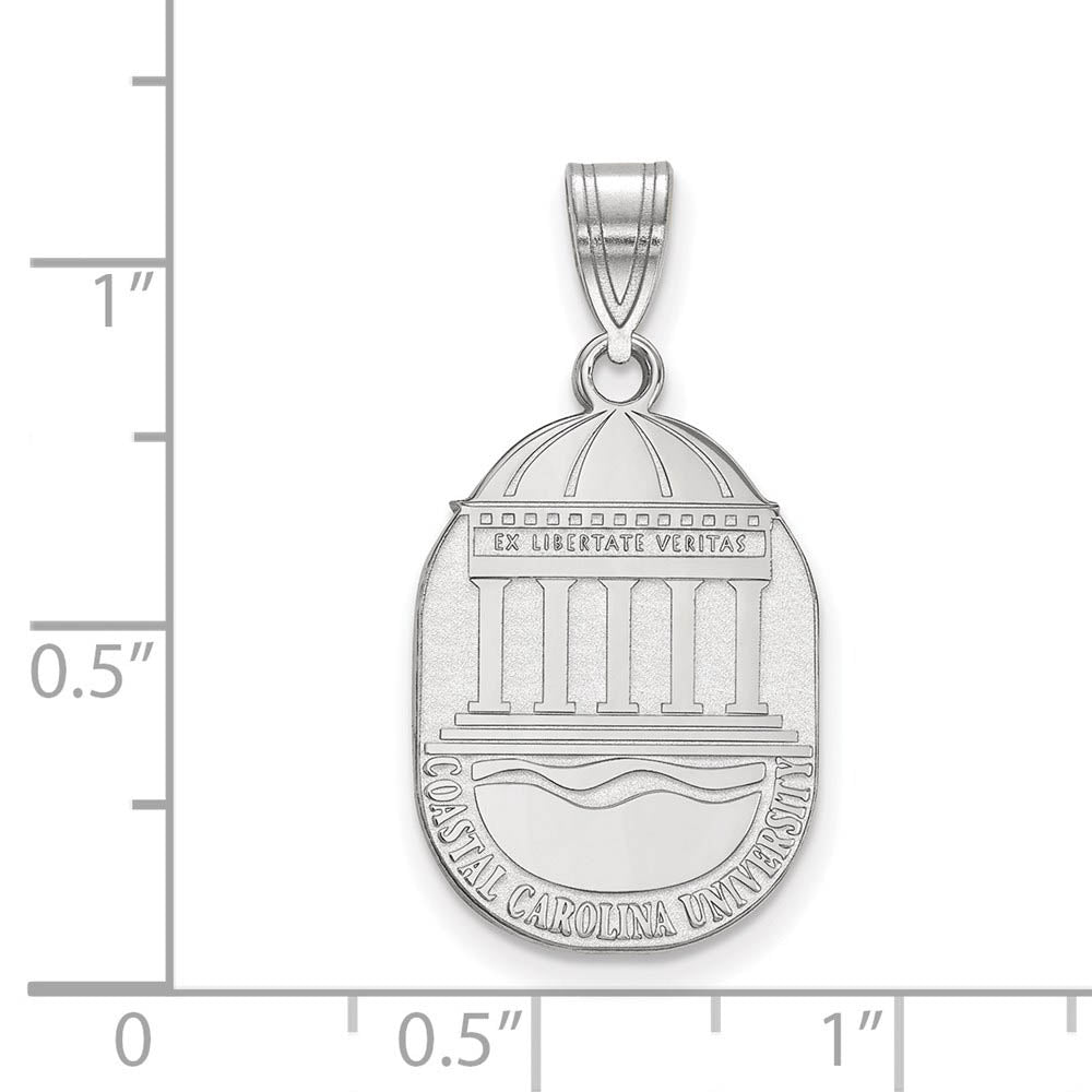 Alternate view of the Sterling Silver Coastal Carolina U Large Crest Pendant by The Black Bow Jewelry Co.