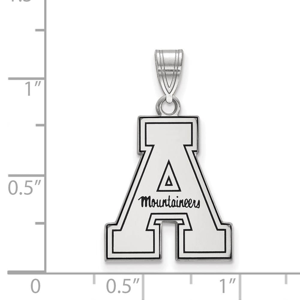 Alternate view of the Sterling Silver Appalachian State Enamel Large Pendant by The Black Bow Jewelry Co.