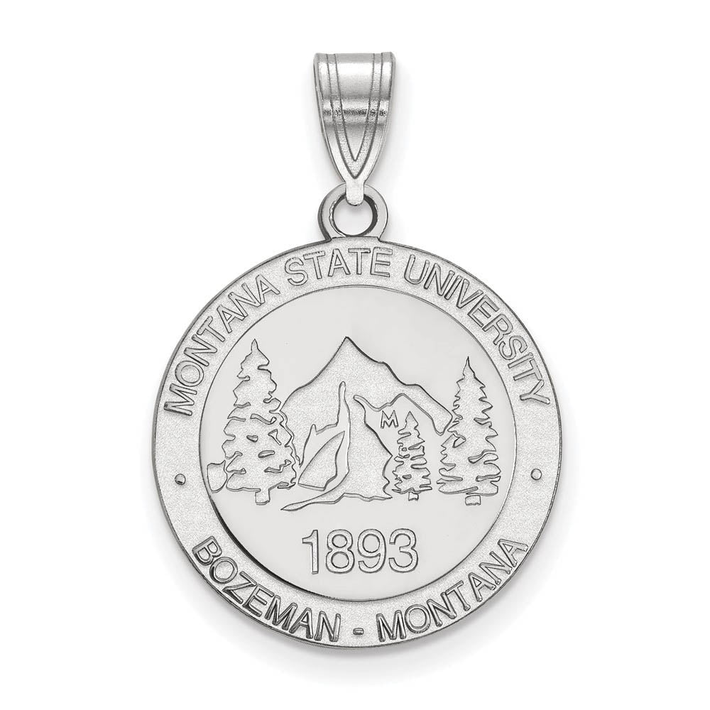 Sterling Silver Montana State Large Crest Pendant, Item P18205 by The Black Bow Jewelry Co.