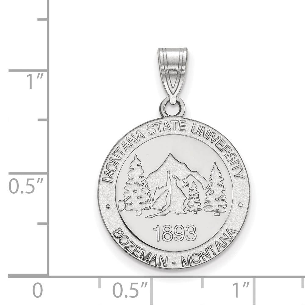 Alternate view of the Sterling Silver Montana State Large Crest Pendant by The Black Bow Jewelry Co.
