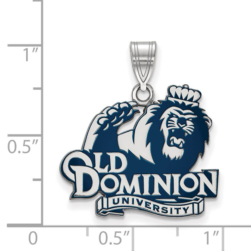 Alternate view of the Sterling Silver Old Dominion U. Large Enamel Pendant by The Black Bow Jewelry Co.