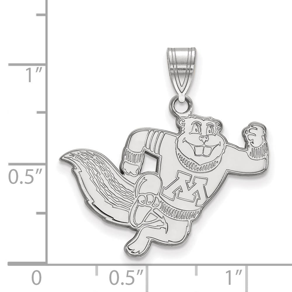 Alternate view of the Sterling Silver U. of Minnesota Large Logo Pendant by The Black Bow Jewelry Co.