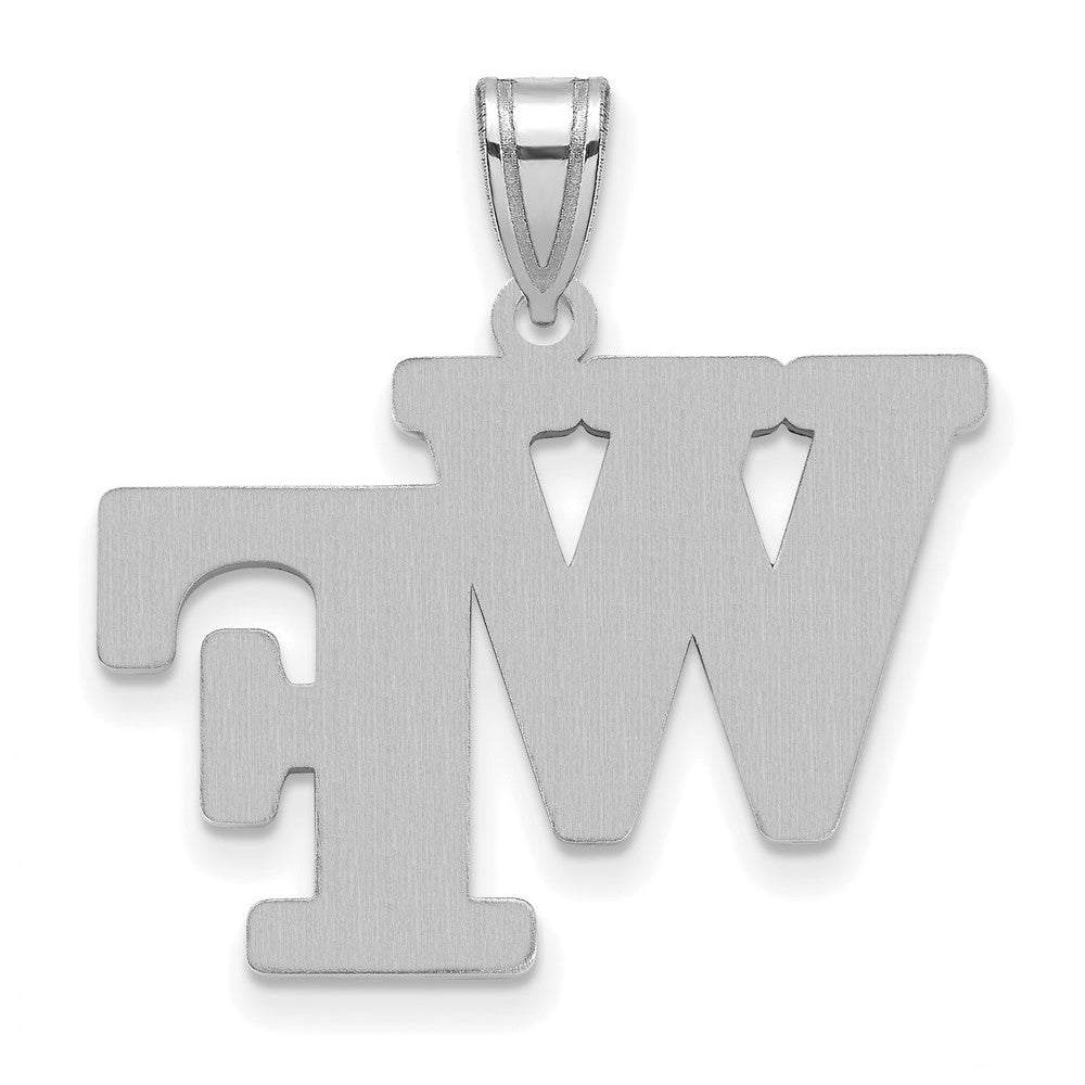 Alternate view of the Sterling Silver Wake Forest U. Large 'WF' Enamel Pendant by The Black Bow Jewelry Co.
