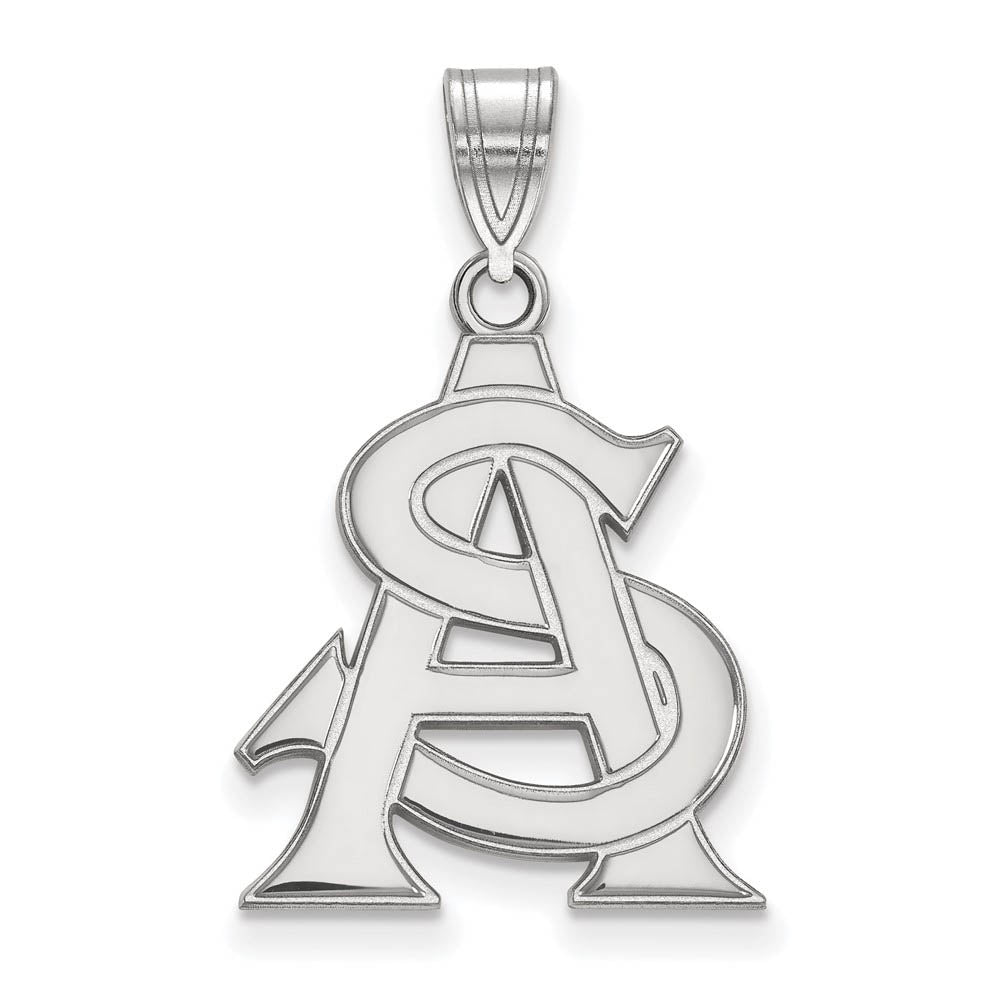 Sterling Silver Arizona State Large 'AS' Pendant, Item P18213 by The Black Bow Jewelry Co.