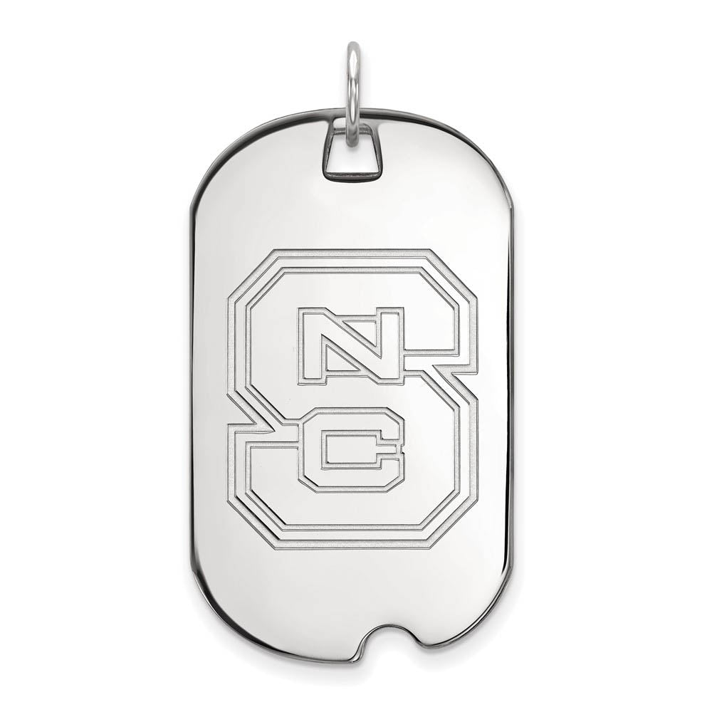 Sterling Silver North Carolina State Large 'NCS' Dog Tag Pendant, Item P18237 by The Black Bow Jewelry Co.