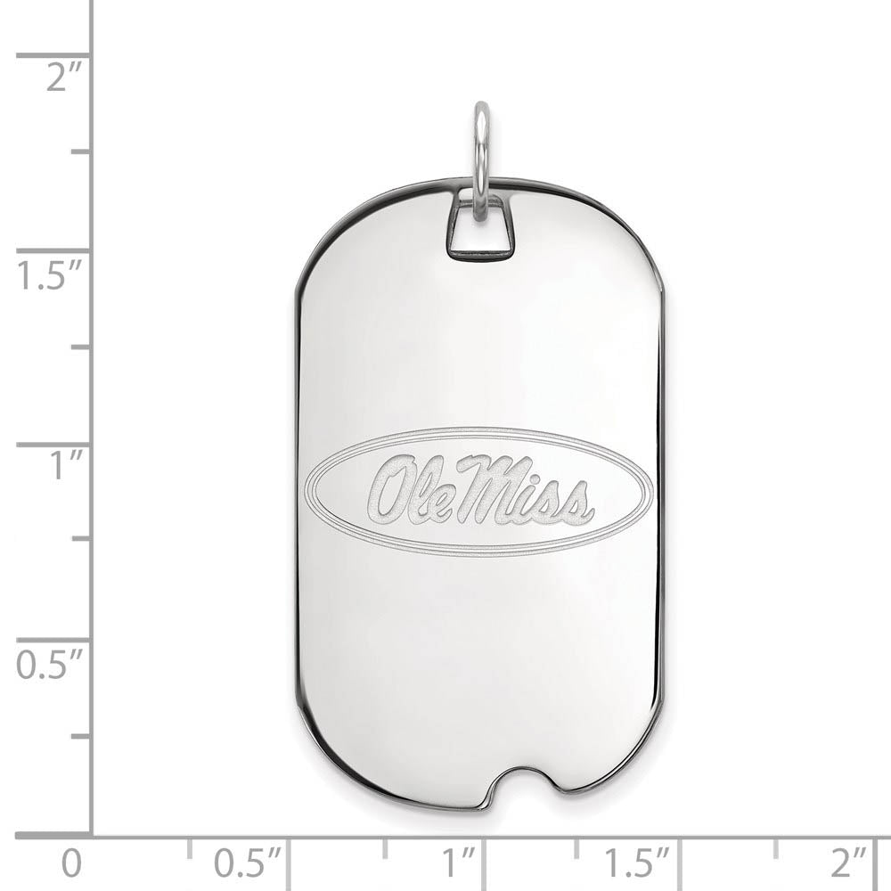 Alternate view of the Sterling Silver U. of Mississippi Large Dog Tag Pendant by The Black Bow Jewelry Co.