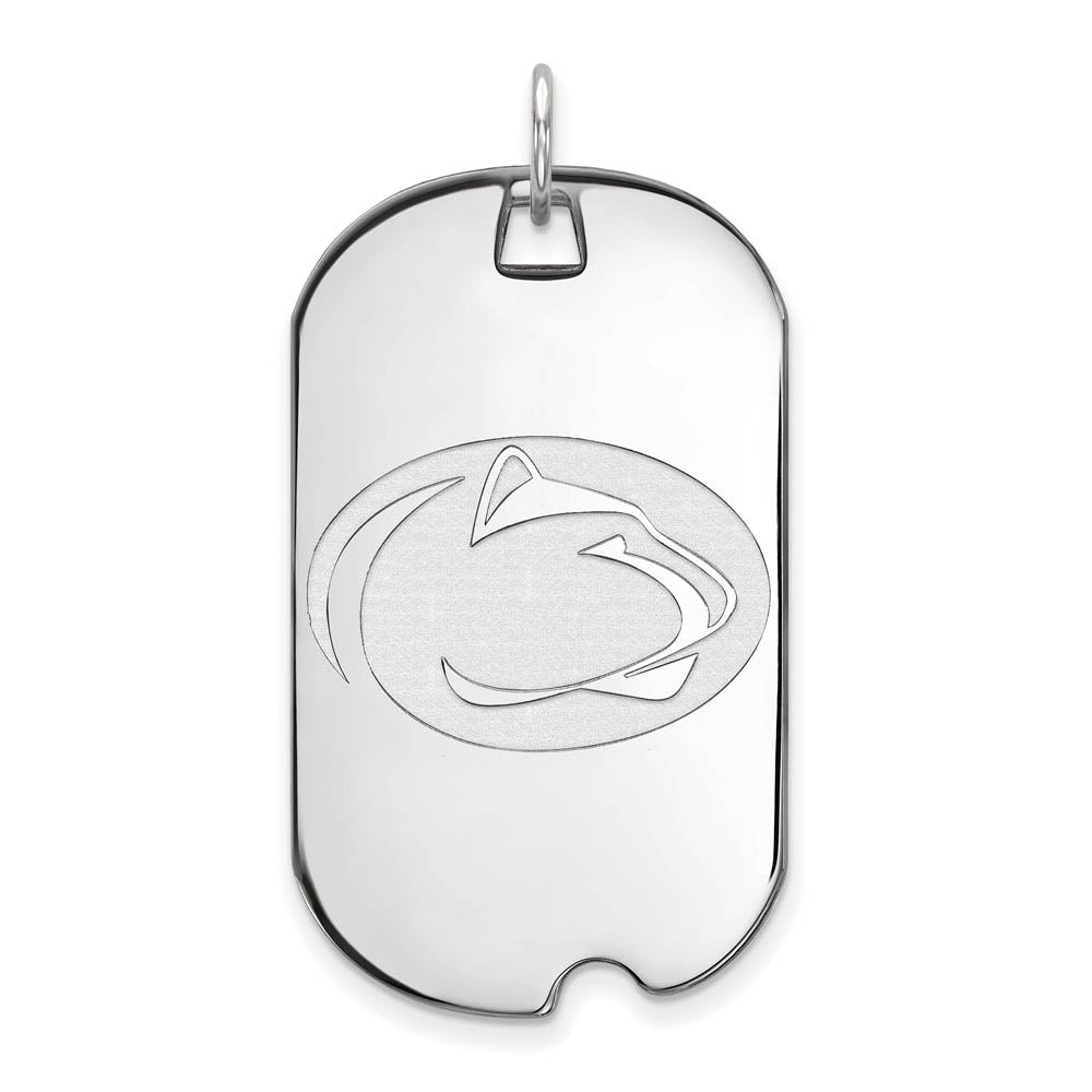 Sterling Silver Penn State Large Dog Tag Pendant, Item P18268 by The Black Bow Jewelry Co.