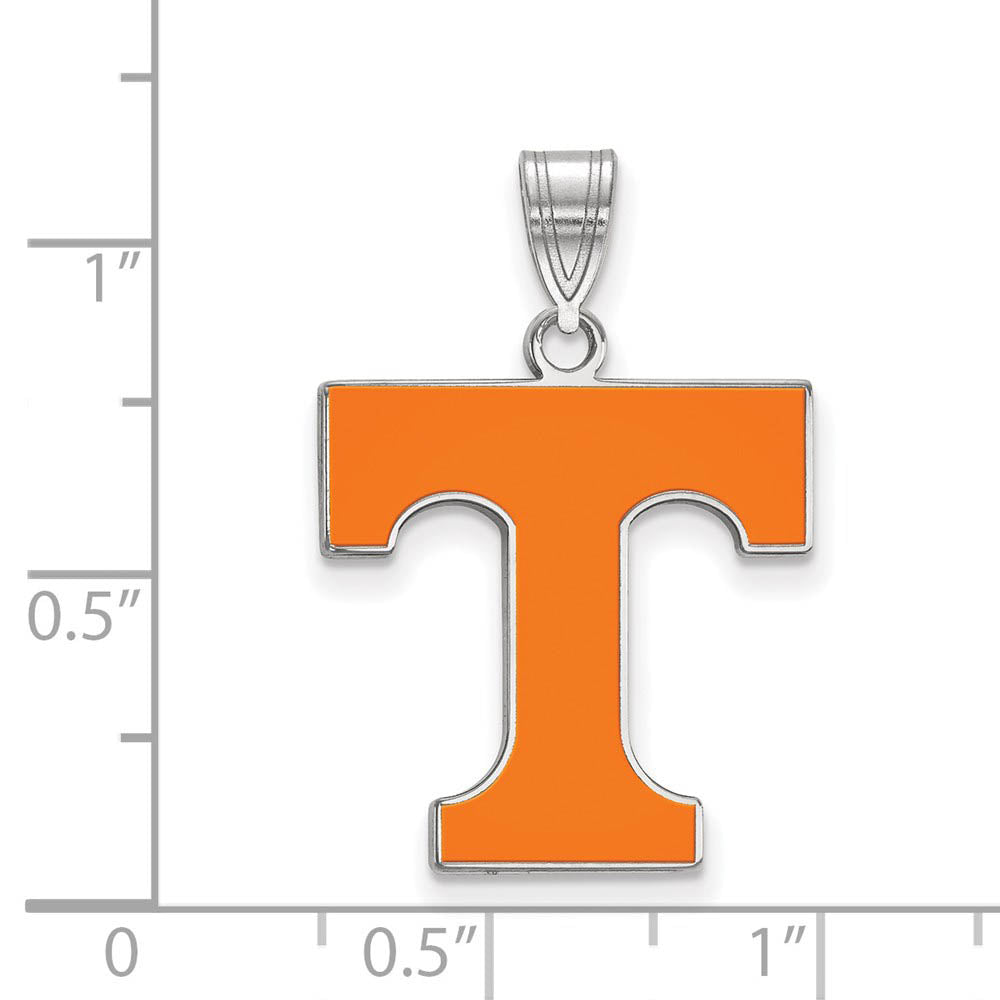 Alternate view of the Sterling Silver U. of Tennessee Large Enamel 'T' Pendant by The Black Bow Jewelry Co.