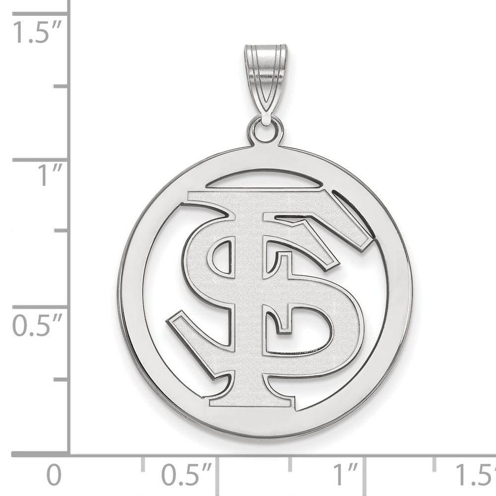 Alternate view of the Sterling Silver Florida State XL Circle Pendant by The Black Bow Jewelry Co.