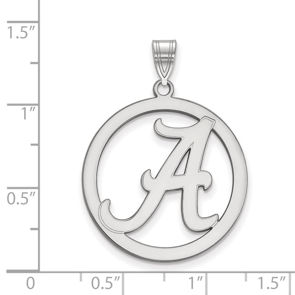 Alternate view of the Sterling Silver U. of Alabama XL Initial A Circle Pendant by The Black Bow Jewelry Co.