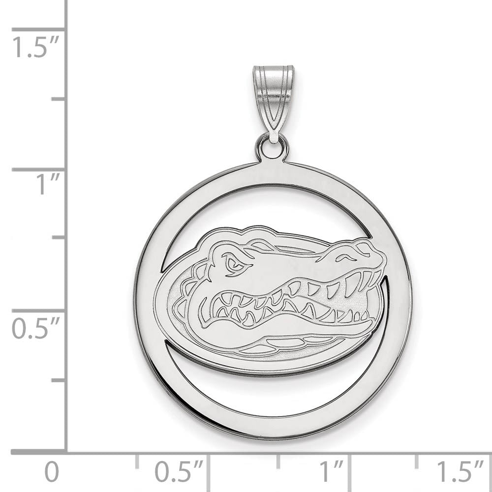 Alternate view of the Sterling Silver U. of Florida XL Circle Pendant by The Black Bow Jewelry Co.