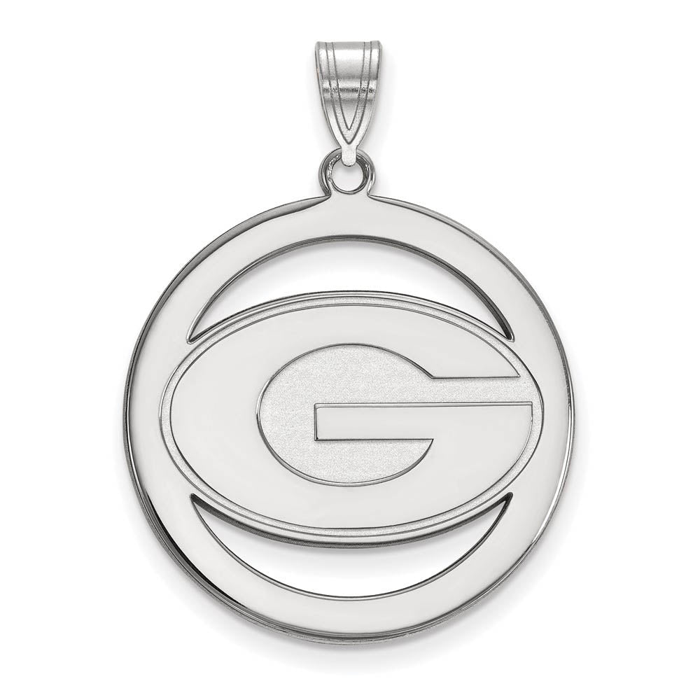 Sterling Silver U. of Georgia XL 'G' Circle Pendant, Item P18297 by The Black Bow Jewelry Co.