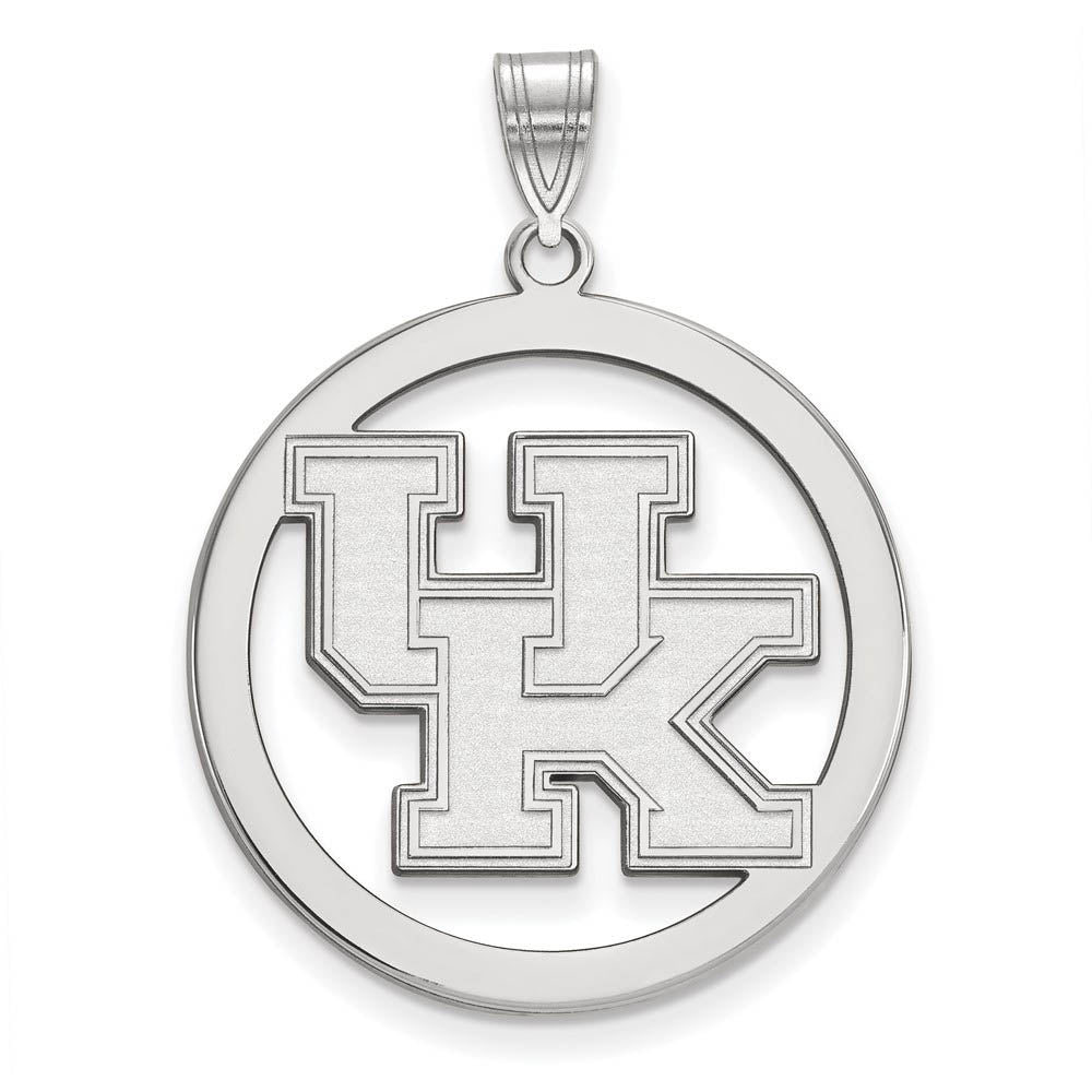 Sterling Silver U. of Kentucky XL Circle Pendant, Item P18299 by The Black Bow Jewelry Co.