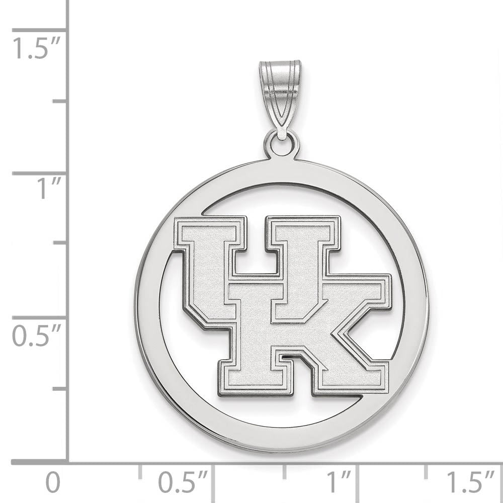 Alternate view of the Sterling Silver U. of Kentucky XL Circle Pendant by The Black Bow Jewelry Co.