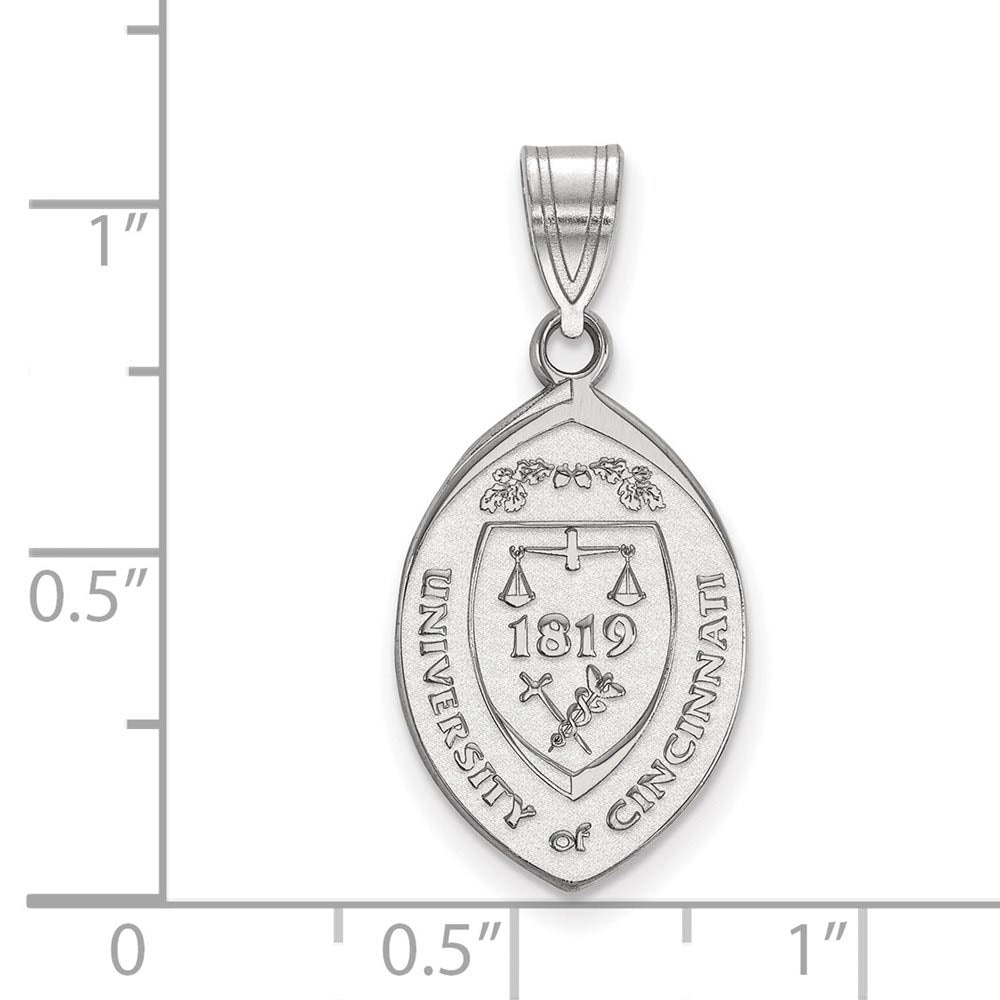 Alternate view of the Sterling Silver U. of Cincinnati Large Crest Pendant by The Black Bow Jewelry Co.