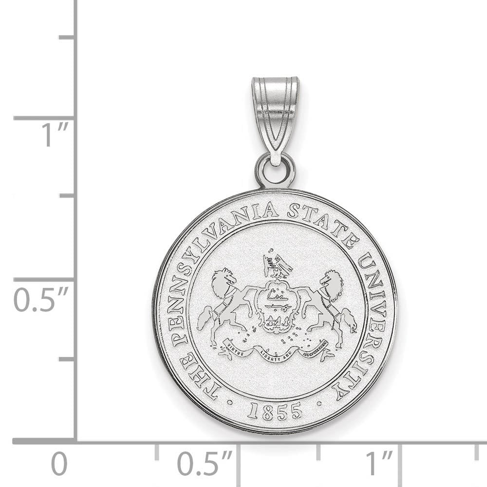Alternate view of the Sterling Silver Penn State Large Crest Pendant by The Black Bow Jewelry Co.