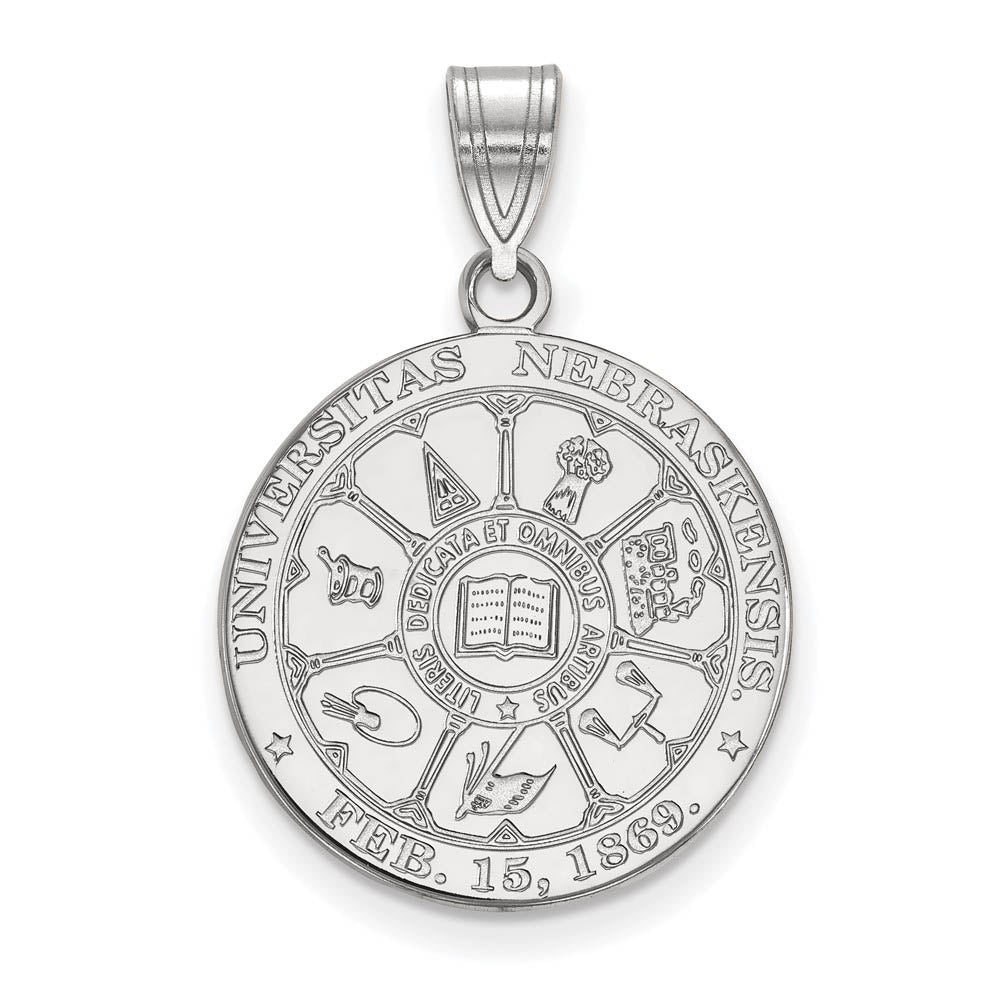Sterling Silver U. of Nebraska Large Crest Pendant, Item P18352 by The Black Bow Jewelry Co.
