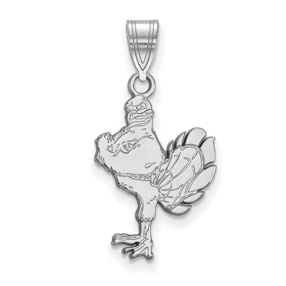 Sterling Silver Virginia Tech Large Mascot Logo Pendant, Item P18355 by The Black Bow Jewelry Co.