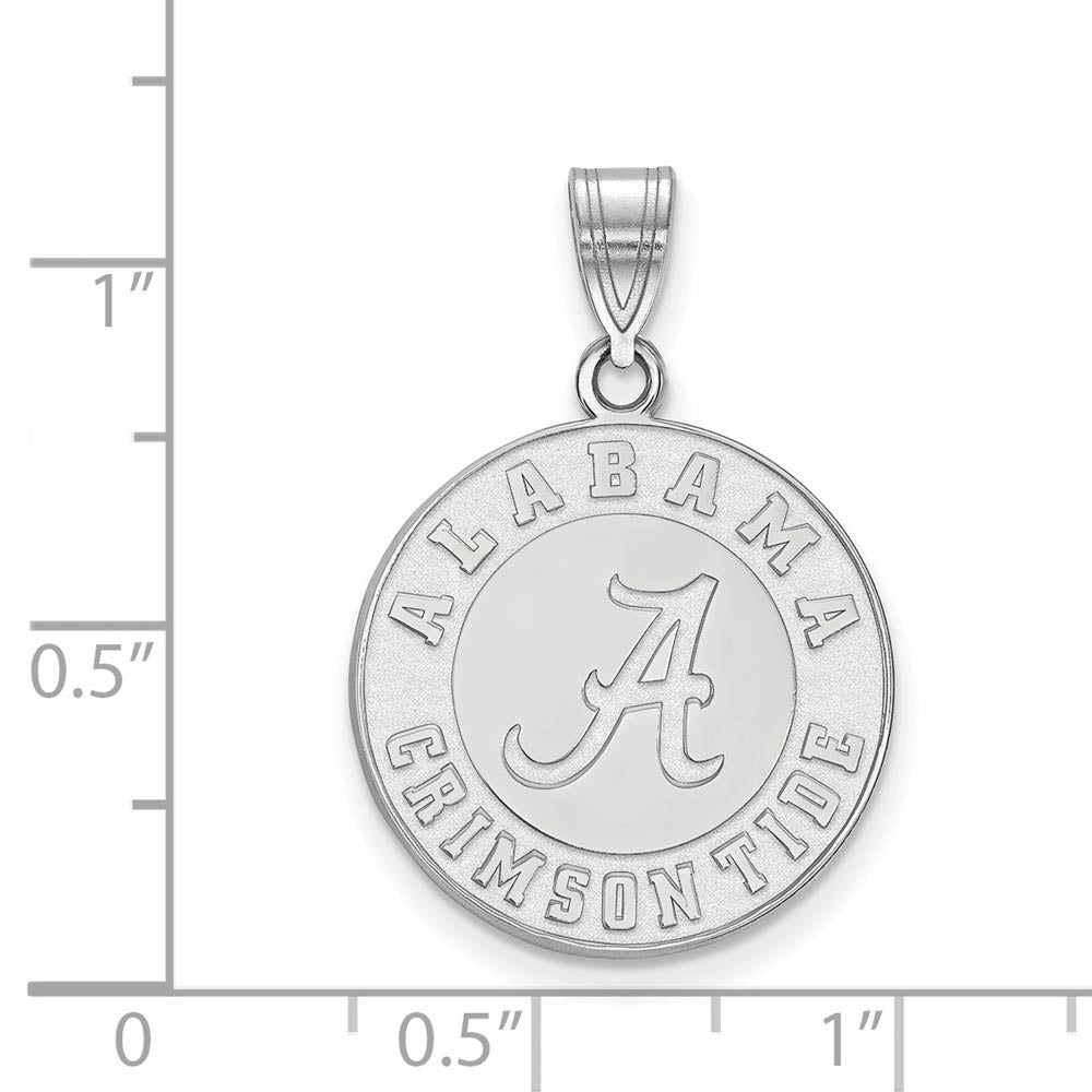 Alternate view of the Sterling Silver U. of Alabama Large Logo Disc Pendant by The Black Bow Jewelry Co.