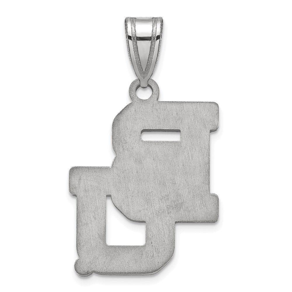 Alternate view of the Sterling Silver Baylor U Large 'BU' Enamel Pendant Necklace by The Black Bow Jewelry Co.