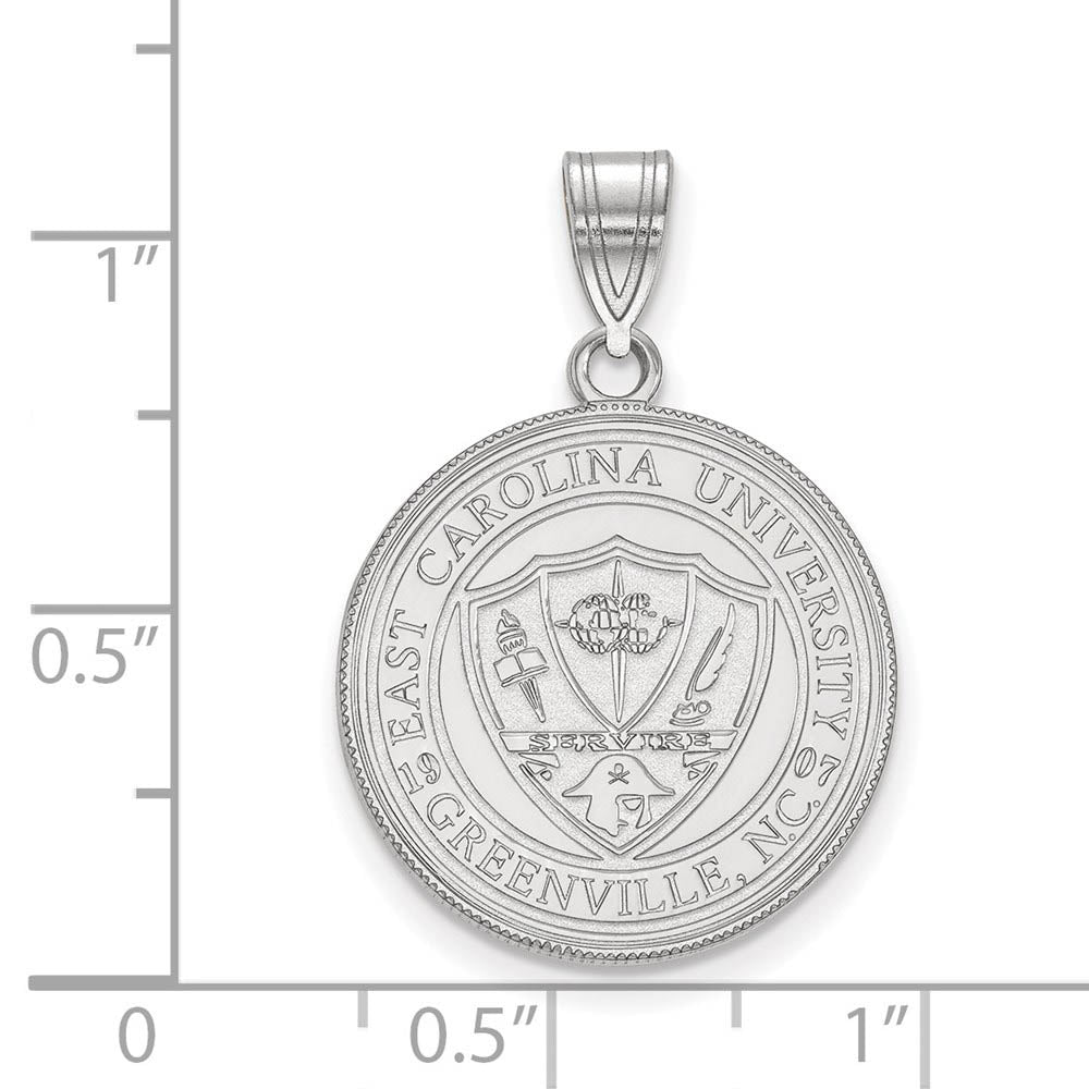 Alternate view of the Sterling Silver East Carolina U Large Crest Pendant by The Black Bow Jewelry Co.