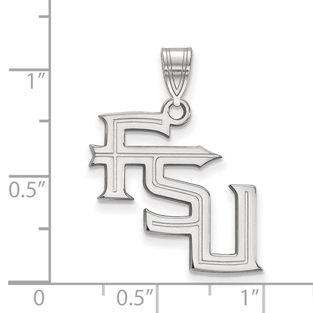 Alternate view of the Sterling Silver Florida State Large 'FSU' Pendant by The Black Bow Jewelry Co.