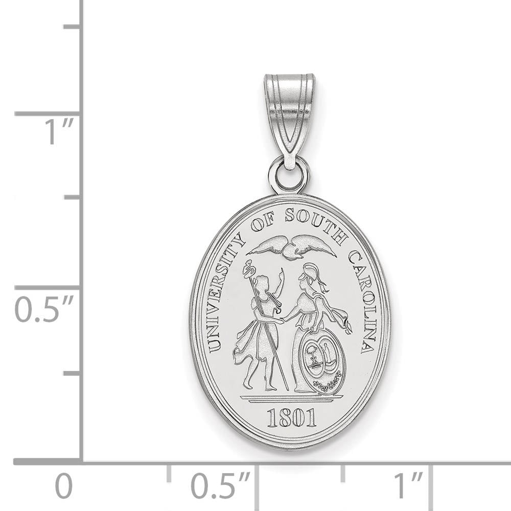 Alternate view of the Sterling Silver South Carolina Large Crest Pendant by The Black Bow Jewelry Co.