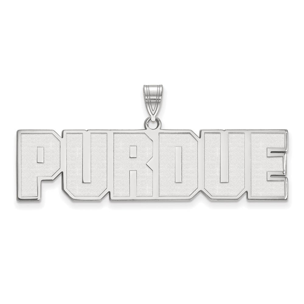 Sterling Silver Purdue Large Script Pendant, Item P18436 by The Black Bow Jewelry Co.