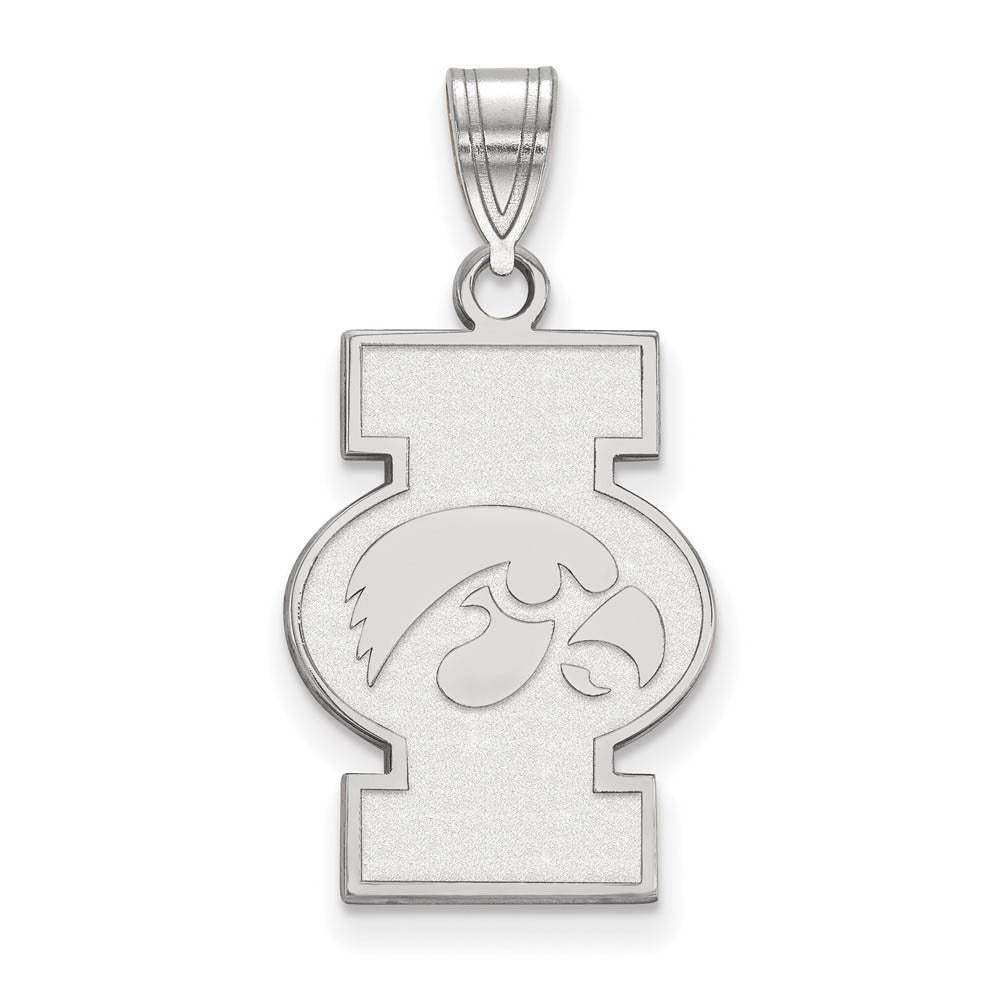 Sterling Silver U. of Iowa Large Logo Pendant, Item P18461 by The Black Bow Jewelry Co.