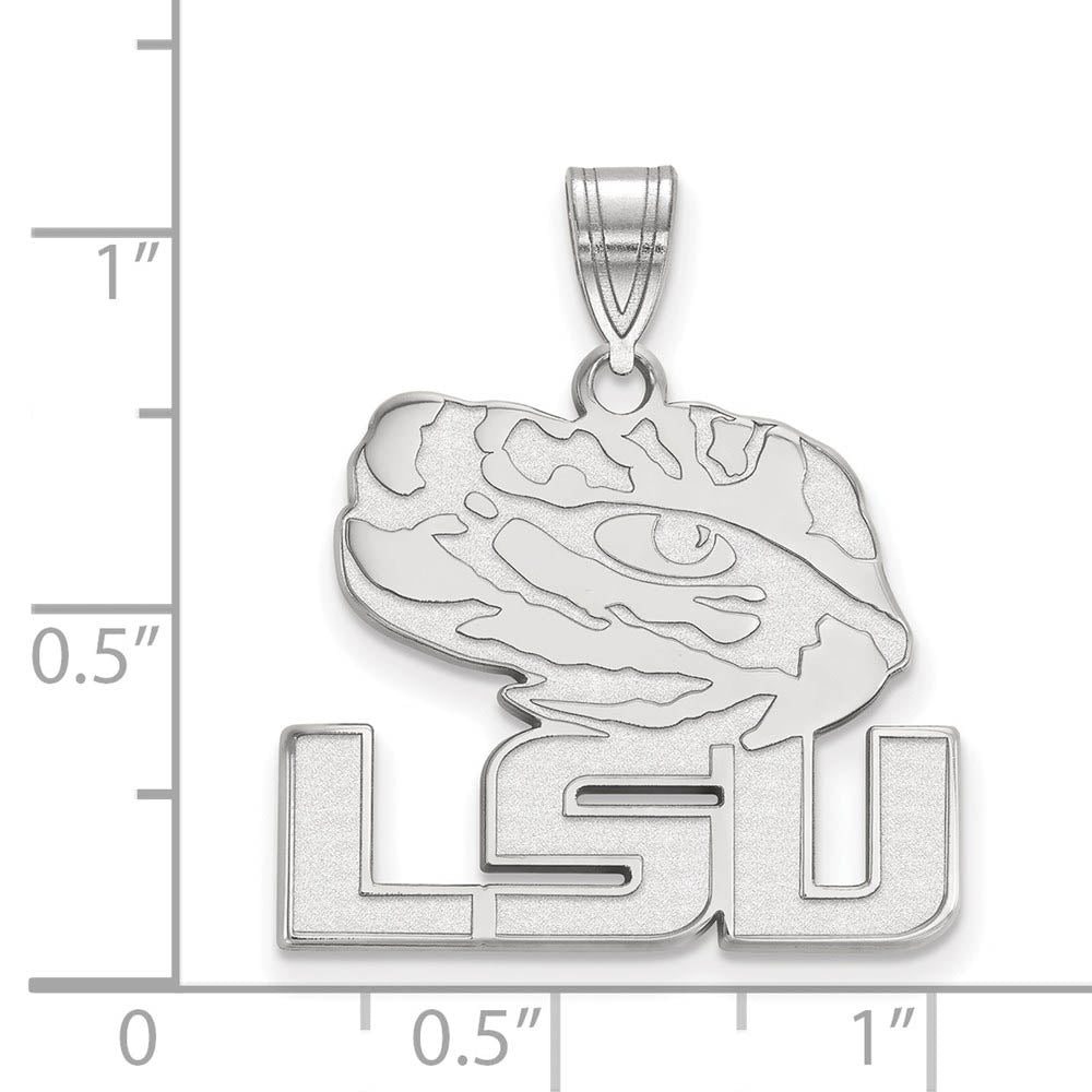 Alternate view of the Sterling Silver Louisiana State Large Pendant by The Black Bow Jewelry Co.