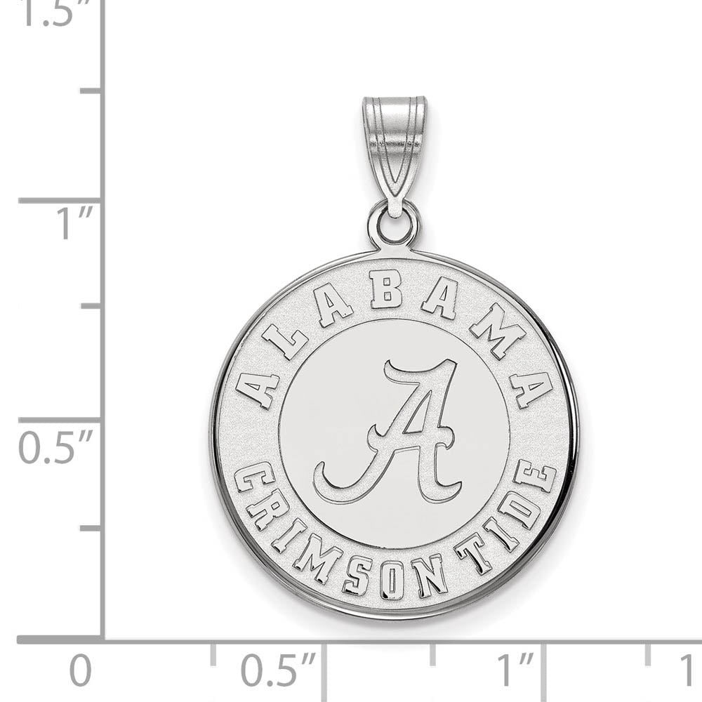 Alternate view of the Sterling Silver U. of Alabama Large Disc Pendant by The Black Bow Jewelry Co.