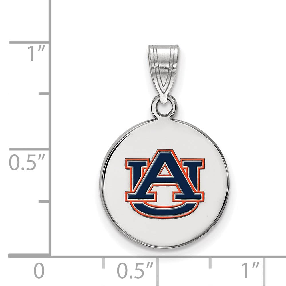 Alternate view of the Sterling Silver Auburn U Medium Enamel Disc Pendant by The Black Bow Jewelry Co.