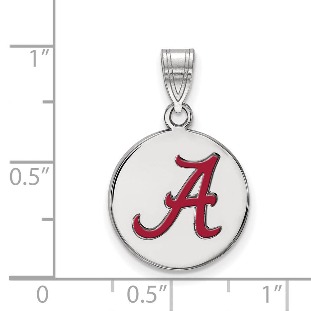 Alternate view of the Sterling Silver U. of Alabama Medium Enamel Disc Pendant by The Black Bow Jewelry Co.