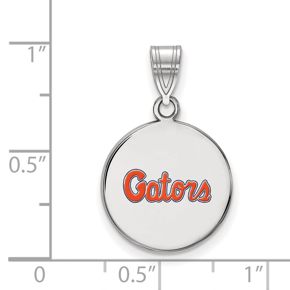 Alternate view of the Sterling Silver U. of Florida Medium Enamel Disc Pendant by The Black Bow Jewelry Co.