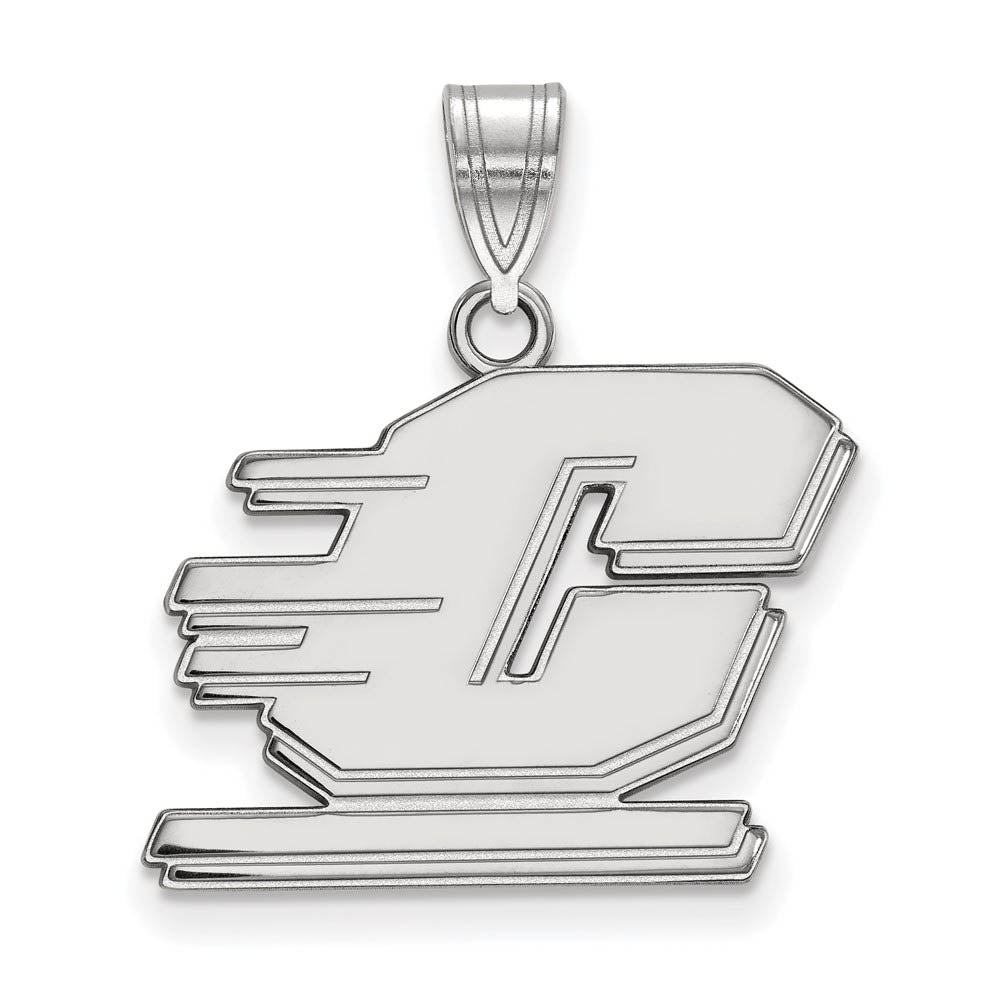10k White Gold Central Michigan U Medium Pendant, Item P18601 by The Black Bow Jewelry Co.