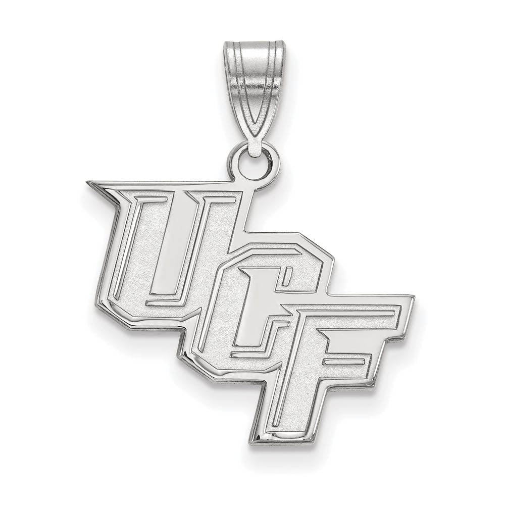10k White Gold Central Florida Medium 'UCF' Pendant, Item P18625 by The Black Bow Jewelry Co.