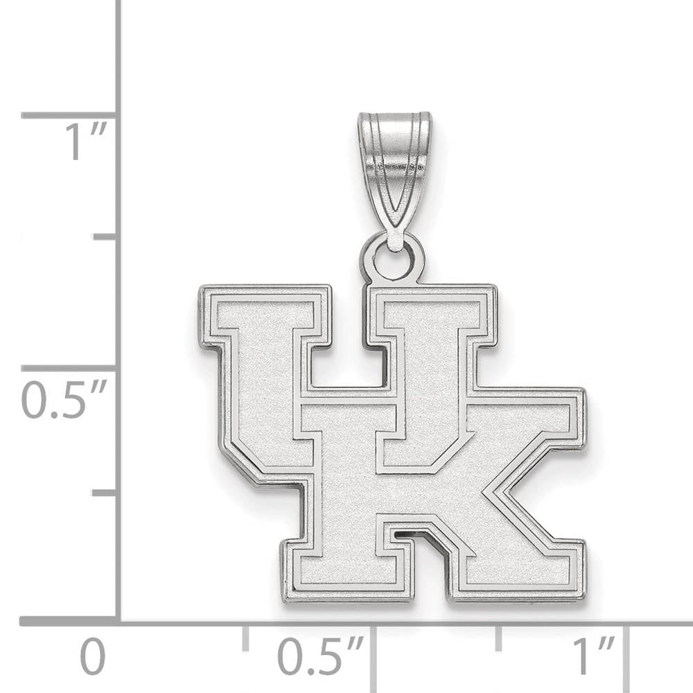 Alternate view of the 10k White Gold U. of Kentucky Medium 'UK' Pendant by The Black Bow Jewelry Co.
