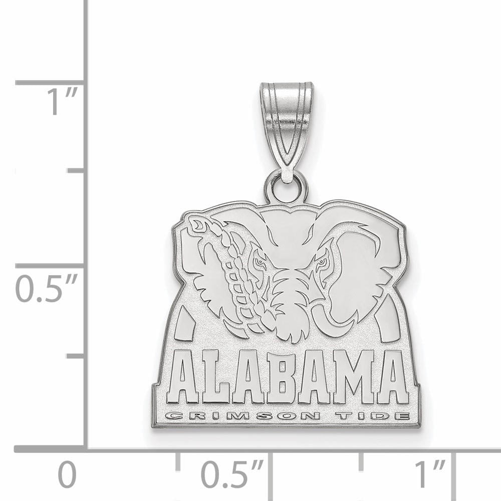 Alternate view of the 10k White Gold U. of Alabama Medium Logo Pendant by The Black Bow Jewelry Co.
