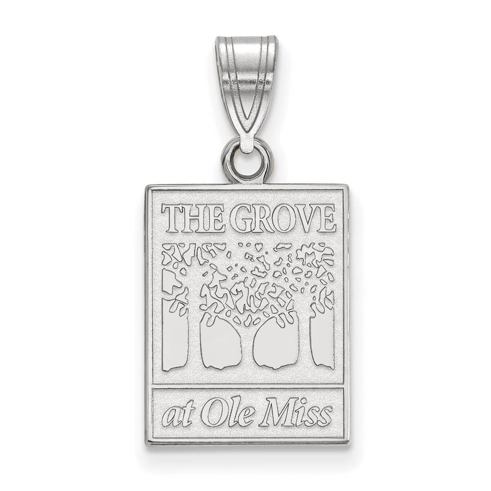 10k White Gold U. of Mississippi Medium Pendant, Item P18721 by The Black Bow Jewelry Co.