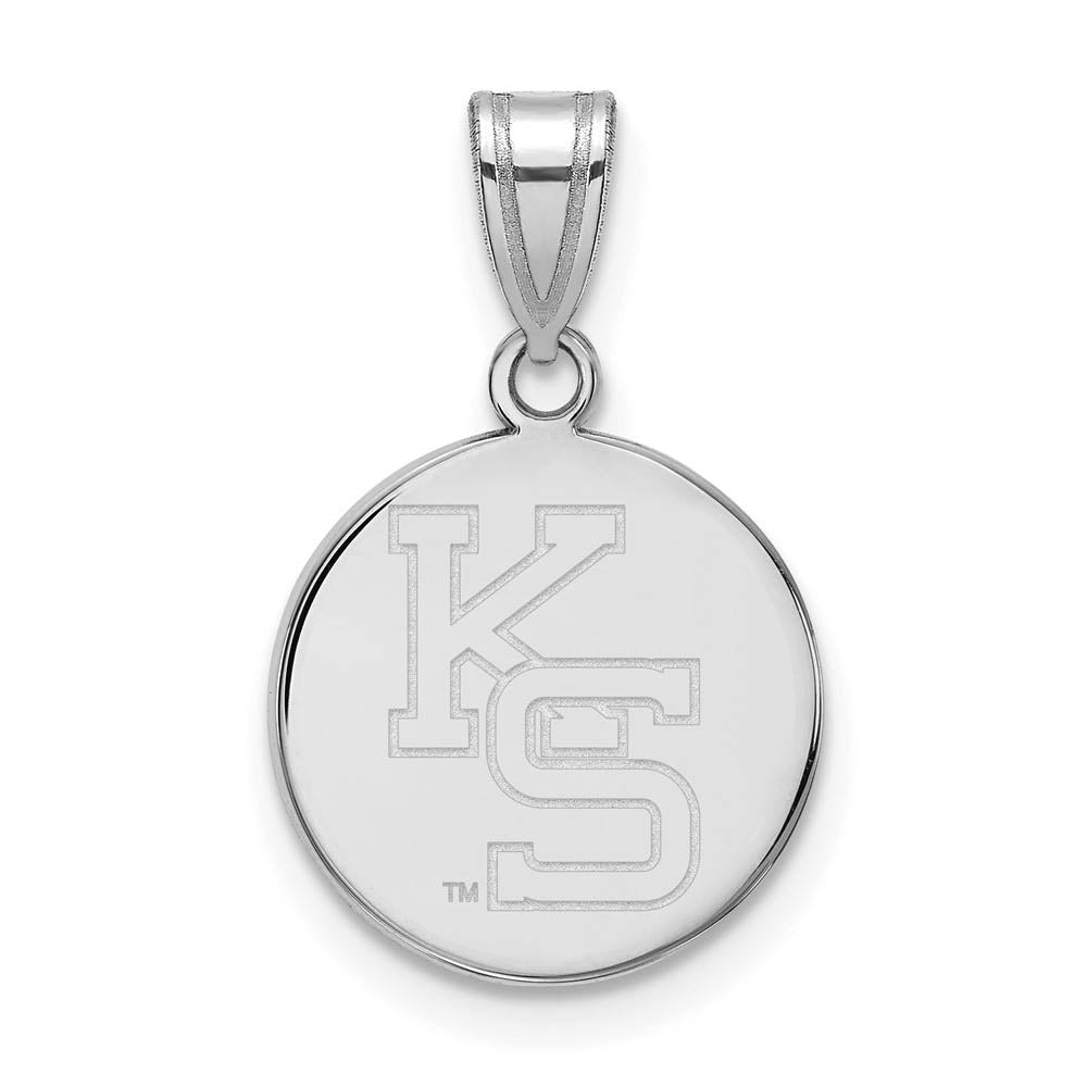 10k White Gold Kansas State Medium Pendant, Item P18726 by The Black Bow Jewelry Co.