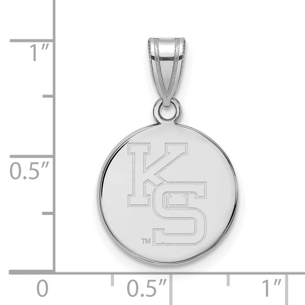 Alternate view of the 10k White Gold Kansas State Medium Pendant by The Black Bow Jewelry Co.