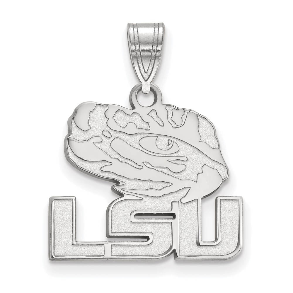 10k White Gold Louisiana State Medium 'LSU' Mascot Pendant, Item P18736 by The Black Bow Jewelry Co.