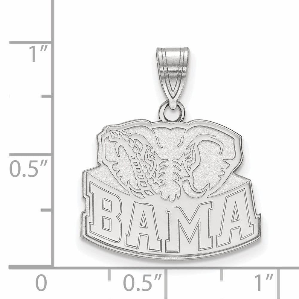 Alternate view of the 10k White Gold U. of Alabama Medium Pendant by The Black Bow Jewelry Co.