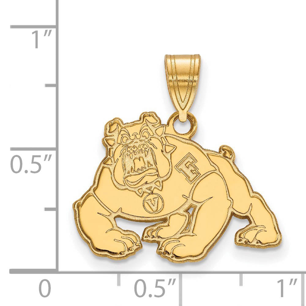 Alternate view of the 10k Yellow Gold California State Fresno Medium Pendant by The Black Bow Jewelry Co.