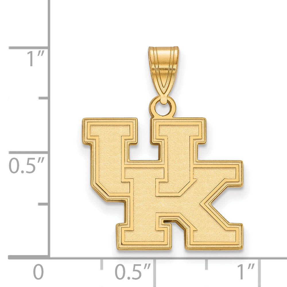Alternate view of the 10k Yellow Gold U. of Kentucky Medium 'UK' Pendant by The Black Bow Jewelry Co.