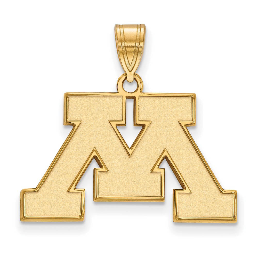 10k Yellow Gold U. of Minnesota Medium Initial M Pendant, Item P18789 by The Black Bow Jewelry Co.