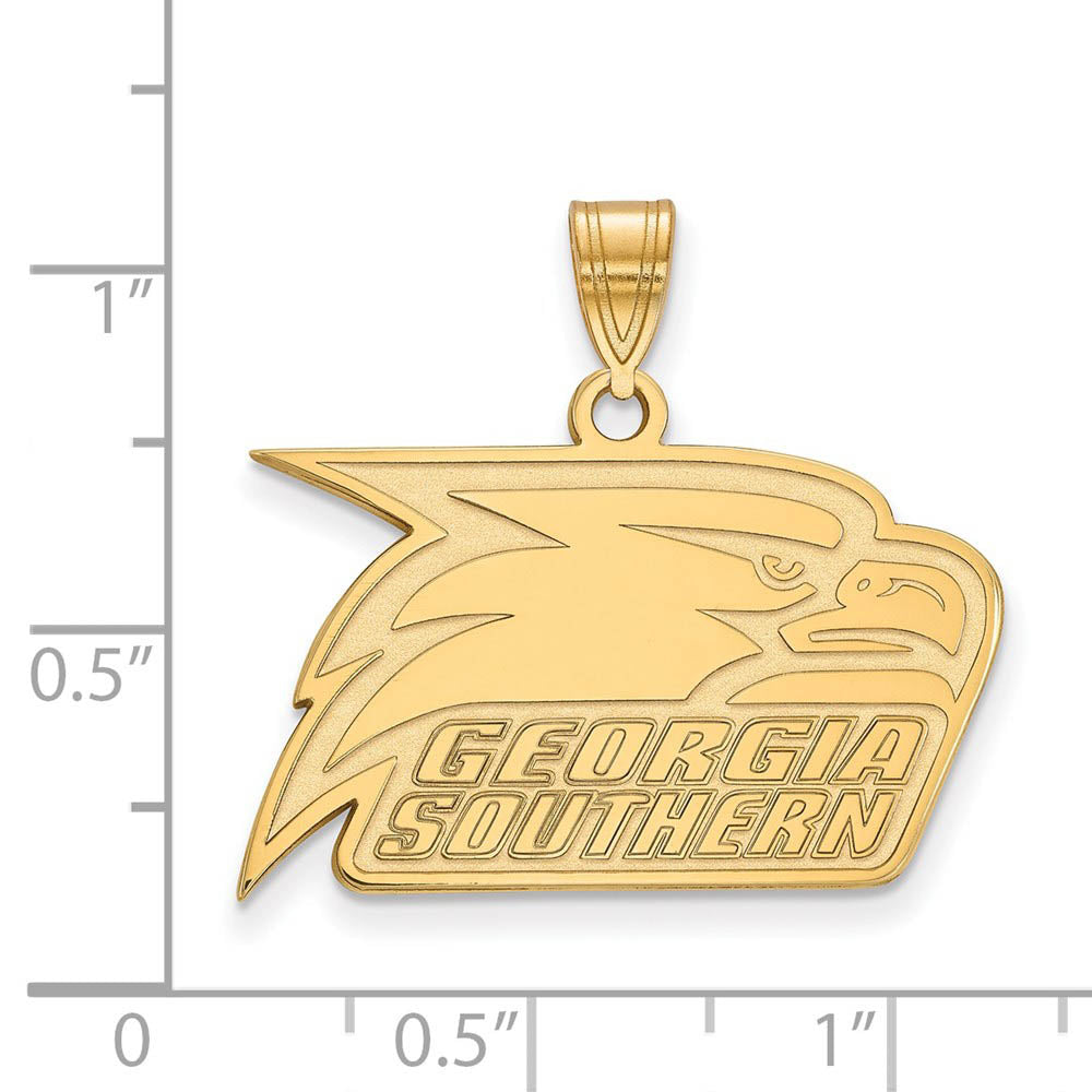 Alternate view of the 10k Yellow Gold Georgia Southern U Medium Pendant by The Black Bow Jewelry Co.