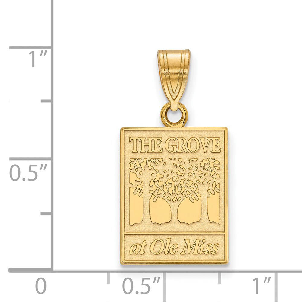 Alternate view of the 10k Yellow Gold U. of Mississippi Medium Pendant by The Black Bow Jewelry Co.