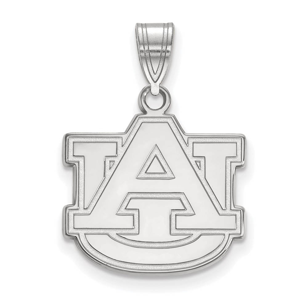 14k White Gold Auburn U Medium 'AU' Pendant, Item P18902 by The Black Bow Jewelry Co.