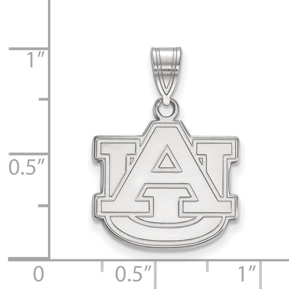 Alternate view of the 14k White Gold Auburn U Medium 'AU' Pendant by The Black Bow Jewelry Co.